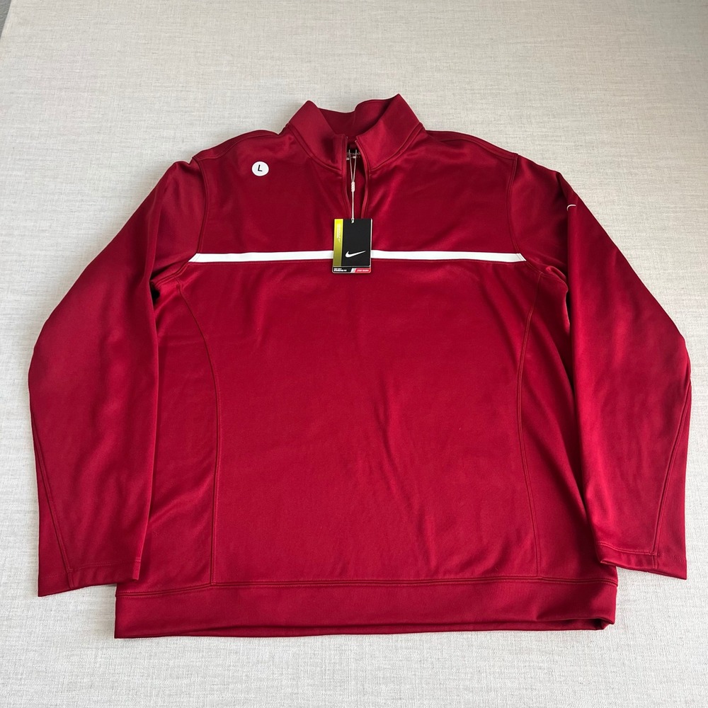 NWT Nike Golf Tour Performance 1/4 Zip Pullover Red Fleece 482196-651 Men's L